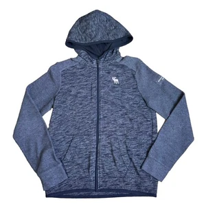 Abercrombie Kids Youth Muscle Gray Zipped Hooded Jacket Boys Size 15/16 Pockets - Picture 1 of 8