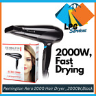 Remington Aero 2000 Poweful Hair Dryer Styling Blower D3190au 3 Heat 2 Speed New