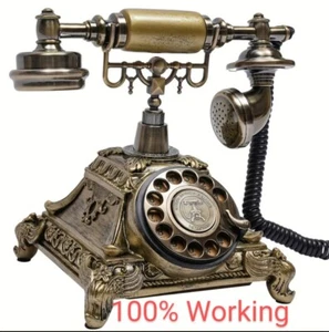 Functional Vintage European Style Antique Rotary Dial Desk Phone Old Fashion - Picture 1 of 12