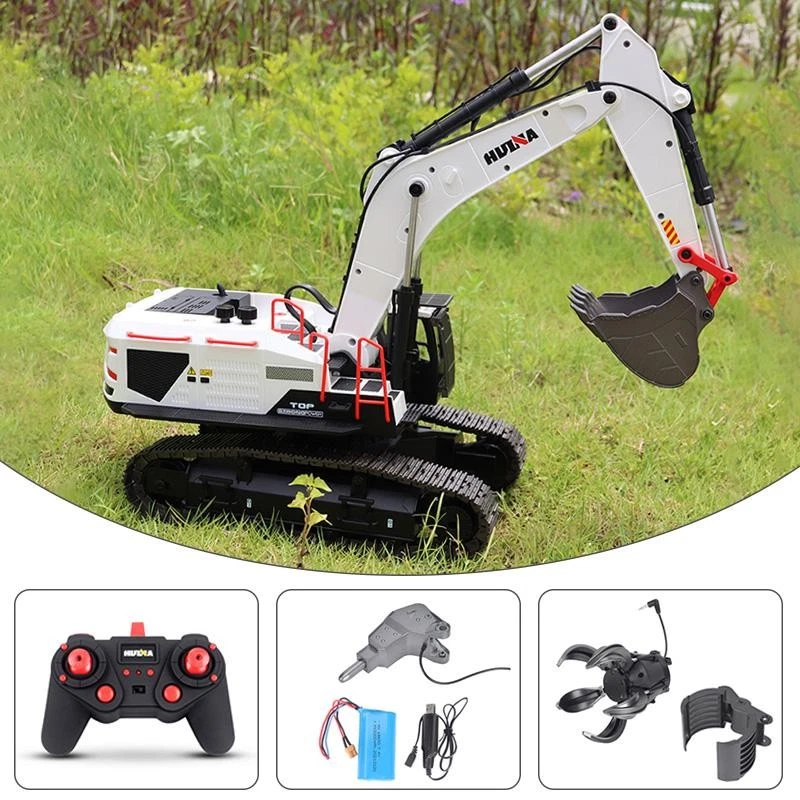 HUINA 1/14 RC Excavadora Metal Modelo 1594 Radio Luz Batería 28CH Sonido Foto 1 de 4