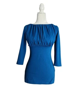 Susana Monaco Blue Top Women's Size S Y2K Basic - Picture 1 of 7