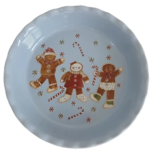 Nantucket Ceramica Pan di Zenzero Uomo Canna di Caramelle Piatto Torta di Natale 9,76" - Foto 1 di 18