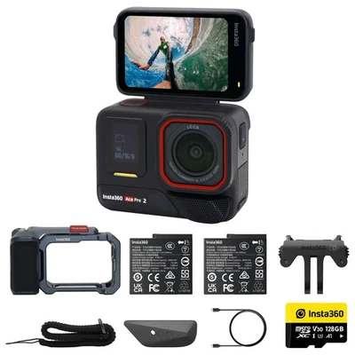 Insta360 Ace Pro 2 Xplorer Waterproof Action Camera Bundle with 128GB Card - Image 1 of 4