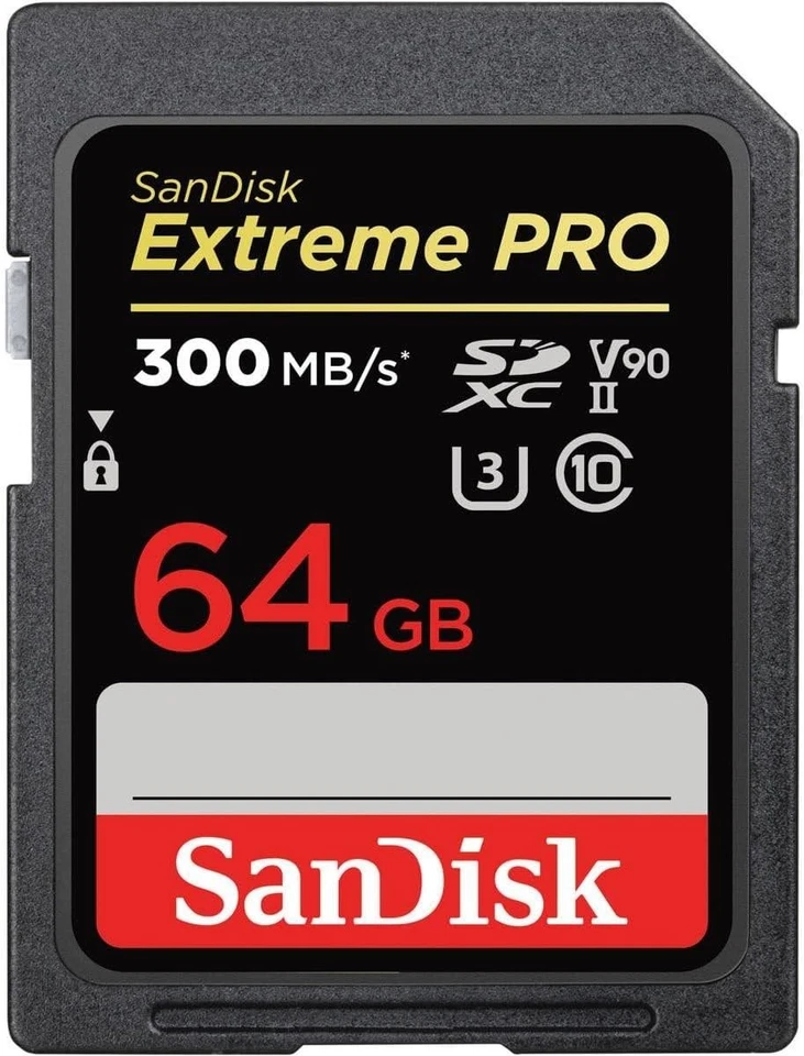 SanDisk Extreme PRO 64GB 300MB/s UHS-II V90 SDXC Speicherkarte - Bild 1 von 1