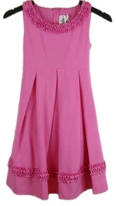 Rare Edition Solid Pink Sleeveless Dress With Ruffle Accent Kid's/ Girl's Sz 10 - Picture 1 of 14