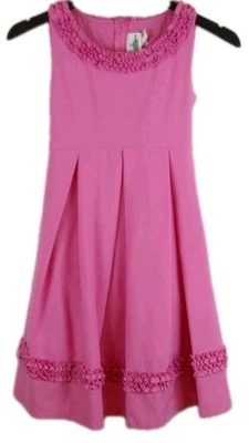 Rare Edition Solid Pink Sleeveless Dress With Ruffle Accent Kid's/ Girl's Sz 10 - Image 1 of 4