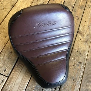 Indian Scout Bobber / Rogue Rider's Comfort Seat - black & brown vinyl - Picture 1 of 5