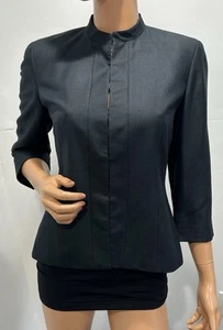 ann taylor seidenblazer 4 schwarz hochgeschlossen 3/4 Ärmel - Bild 1 von 11