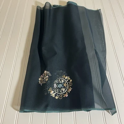 SILK Dark Green FABRIC 2 Yards x 22 Inches Wide or 72 Inches x 22 Wide - Image 1 of 4