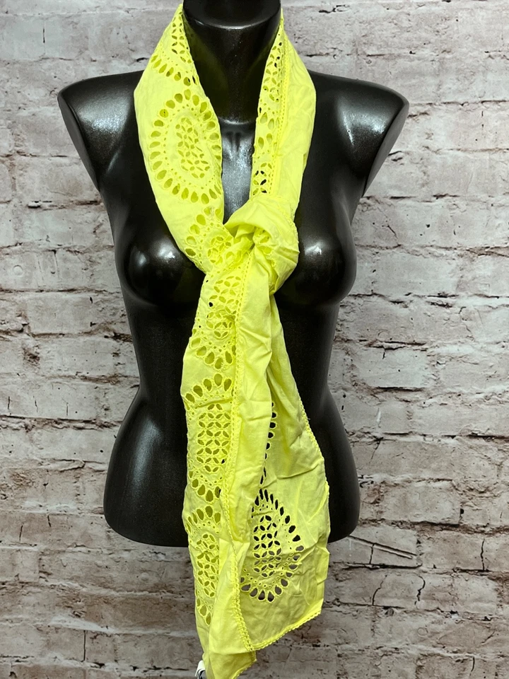 Bufanda Gap 100 % algodón ojales cuello rectangular acento cadera Chartreuse amarilla nueva con etiquetas Foto 1 de 4
