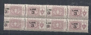 1923-25 REGNO PACCHI POSTALI 3 LIRE SU 10 LIRE QUARTINA MNH ** -  RR9514 - Picture 1 of 1