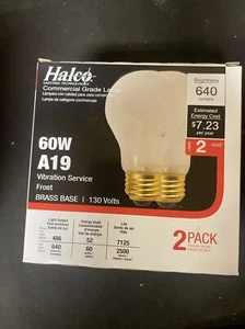 **BRAND NEW** 2PACK HALCO 60w COMMERCIAL GRADE/VIBRATION SERVICE BULBS - Picture 1 of 2