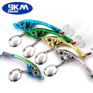 Señuelo de pesca 3 piezas VIB cuchara giratoria de arrastre plantilla de hundimiento señuelo lentejuelas de metal cebo - Imagen 1 de 11