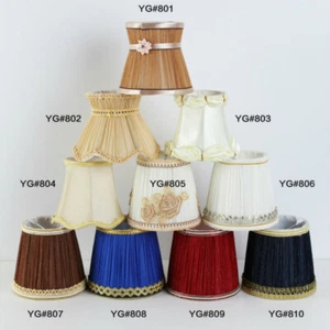 Plis Abat-Jour Clip Sur E14 Ampoule Lampe de Table Floral Abat Jour Mur Housses - Foto 1 di 18