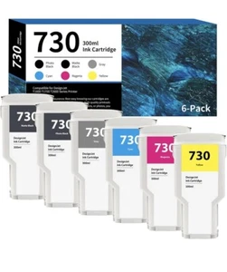 730 Cartuchos de Tinta 300ml Paquete de 6 P2V68A P2V69A P2V70A P2V71A P2V72A P2V73A Rep... - Imagen 1 de 8