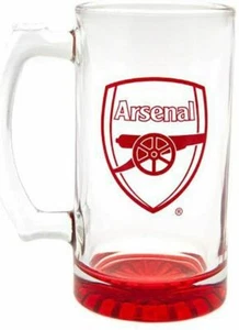ARSENAL FC STEIN PINT GLASS TANKARD WITH A GIFT BOX OFFICIALLY LICENSED - Picture 1 of 3