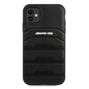Funda protectora AMG Mercedes iPhone 11 tallada cuero genuino negra - Imagen 1 de 6
