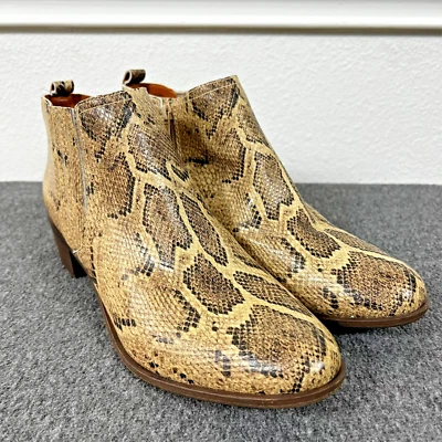 Lucky Brand Women's 10 M Booties Boots BIMARE Snakeprint Ankle Zip Western - Image 1 of 4