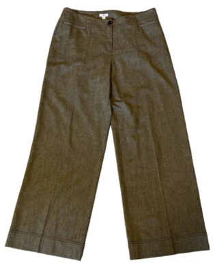 J Jill коричневый широкие брюки брюки размер 12 эластичной шерстяной смеси темно Academia - Изображение 1 из 4