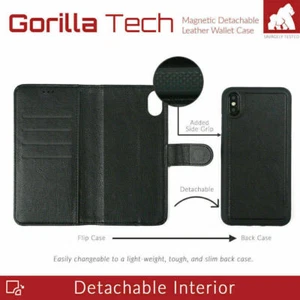 Wallet Flip Magnetic Leather Book 2 in 1 Detachable Case For iPhone 15, 14, 13,7 - Picture 1 of 12