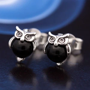 Onyx Silber 925 Ohrringe Damen Schmuck Sterlingsilber S0433 - Bild 1 von 2