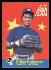 1986 Fleer #7 Rickey Henderson Baseball Card - - Near Mint or Better