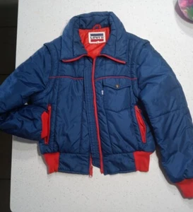 Vintage Levi's Down Puffer Jacket/Vest 2-in-1 Elastic Waist size 14 - Picture 1 of 12