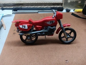 Vintage Toy Red Motorcycle Dirt Bike Plastic 1970s 14" X 6" Big Size - Picture 1 of 2