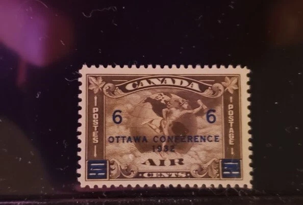 Canada Stamp - #C4 - Allegory - Airmail Circles Globe - Surcharged - MNH XF 1932 - Image 1 of 1