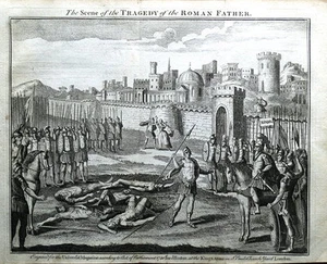 SCENE FROM TRAGEDY OF ROMAN FATHER Whitehead Poem Original Antique Print 1750 - Bild 1 von 1