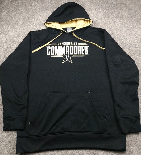 VETEMENTS Vanderbilt Commodores Felpa con Cappuccio Uomo Media Nera Pesante Logo Tasca Calcio