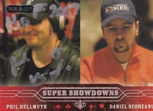 Phil Hellmuth 1989, 2012 Ganador de la Serie Mundial de Poker, Salón de la Fama TARJETA FIRMADA - Imagen 1 de 1