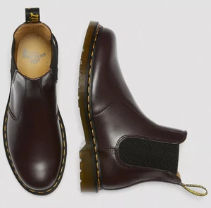 DR MARTENS 2976 BURGUNDY SMOOTH LEATHER  CHELSEA BOOTS SIZE UK 7 EU 41 - Picture 1 of 5