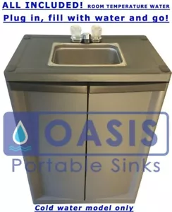 Portable Mobile Sink Self Contained Room Temperature Water Handwash Daycare Shop - Picture 1 of 10