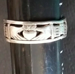 Designer Peter Stone PSCL Sterling Silver hands & hearts Irish Ring Size 7 4gms - Picture 1 of 8