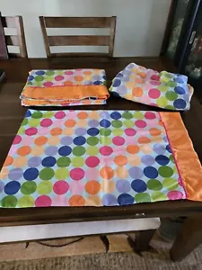 dELiAS Bettwäsche Twin Laken Set oben/unten/Kissenbezug Retro gepunktet Multi - Bild 1 von 4