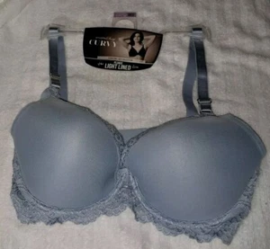 Blue Bra Lace Accents Size 38DD NWT Underwire Plunge Light Lined SALE Was $13.44 - Picture 1 of 8