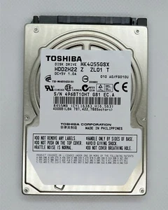 Toshiba MK4055GSX 400GB Internal 5400RPM 2.5" (HDD2H22) HDD ATA/300 - Picture 1 of 3