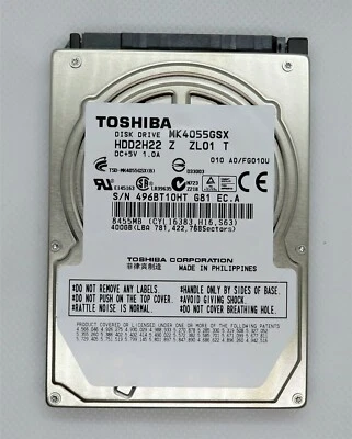 Toshiba MK4055GSX 400GB Internal 5400RPM 2.5" (HDD2H22) HDD ATA/300 - Image 1 of 3
