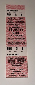 Velocity Girl Concert Ticket Stub 1995 April 21 Pollack Auditorium Monmouth U NJ - Picture 1 of 2