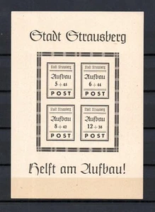 Strausberg (Germany) local 1946 sheet stamps (Michel Block 2 type I) nice MNH - Picture 1 of 2