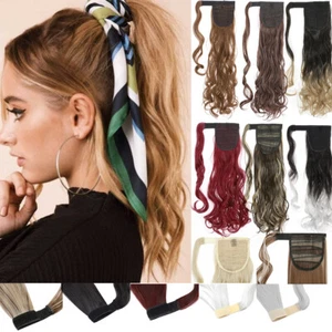 Extensión de cabello sintético envolvente de onda rizada alrededor cola de caballo como cabello humano - Imagen 1 de 63