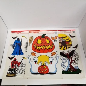 Vintage 1989 Original Window Klinger Halloween Decorations Lot of 3 Sheets - Picture 1 of 8