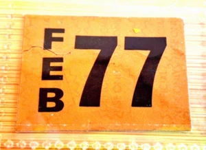 🔍 - DELAWARE - Pegatina de fecha de matrícula de pasajero de febrero de 1977 - sin usar - Imagen 1 de 4