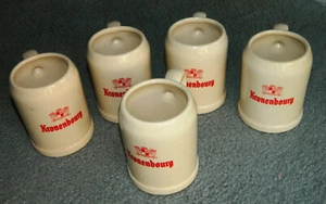 VINTAGE LOT 5 Kronenbourg Beer Steins Ceramic Beer Mugs from Belgium - 0.5L Each - Picture 1 of 9