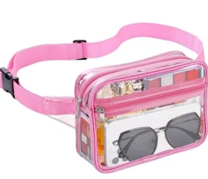 Clear Fanny Pack Pink Clear Fanny Pack Stadium Approved For Women Waterproof - Picture 1 of 7