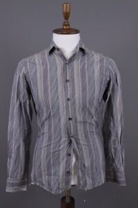 Etro Milano Gray Striped Long Sleeve Button Down Shirt Size 38
