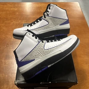 Nike Air Jordan 2 Retro Concord Men’s Size 11.5 White Black Purple OG 385475-153 - Picture 1 of 11