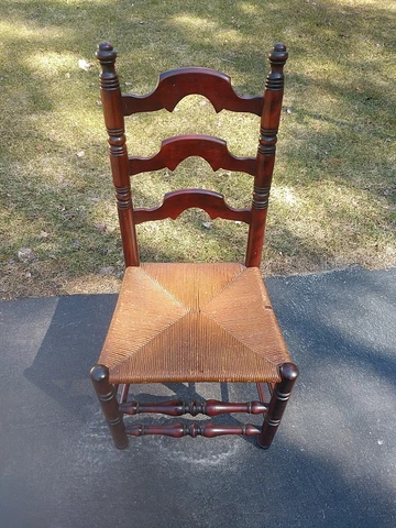 Antique  Mahogany Shaker/Hitchcock Style Ladderback Chair Rush Seat Cover