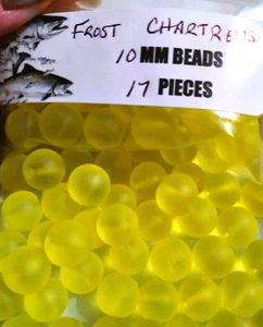 UV Sink Fishing Premium Trout/Salmon/Steelhead Beads 10mm 17ct frost chartreuse - Picture 1 of 3